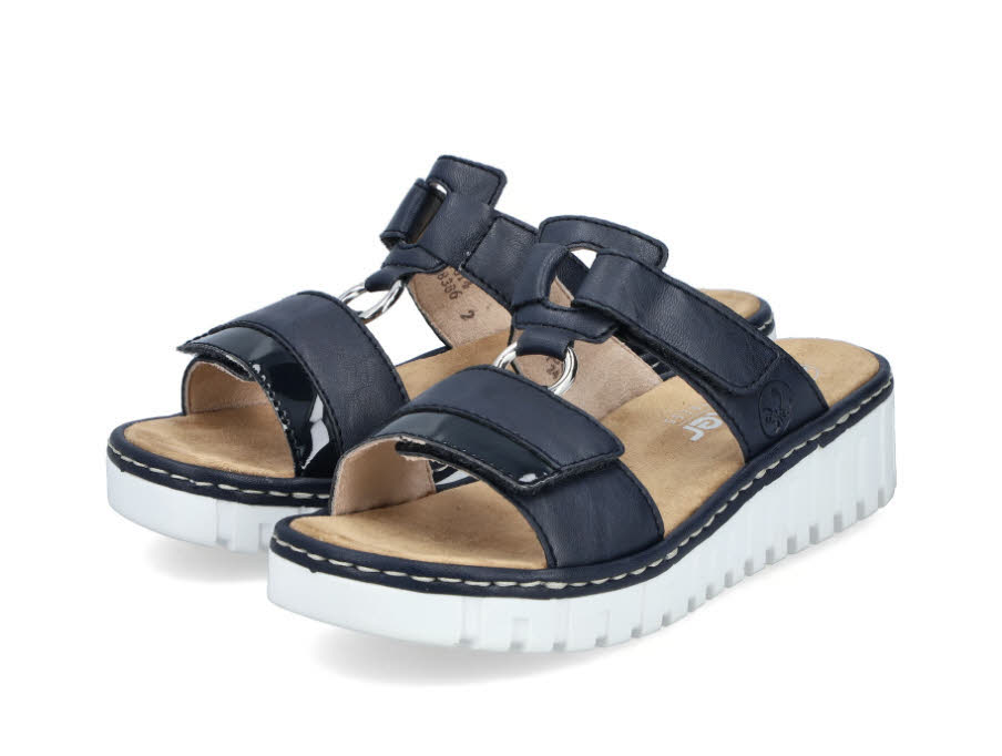 Rieker Damen Pantoletten dunkelblau