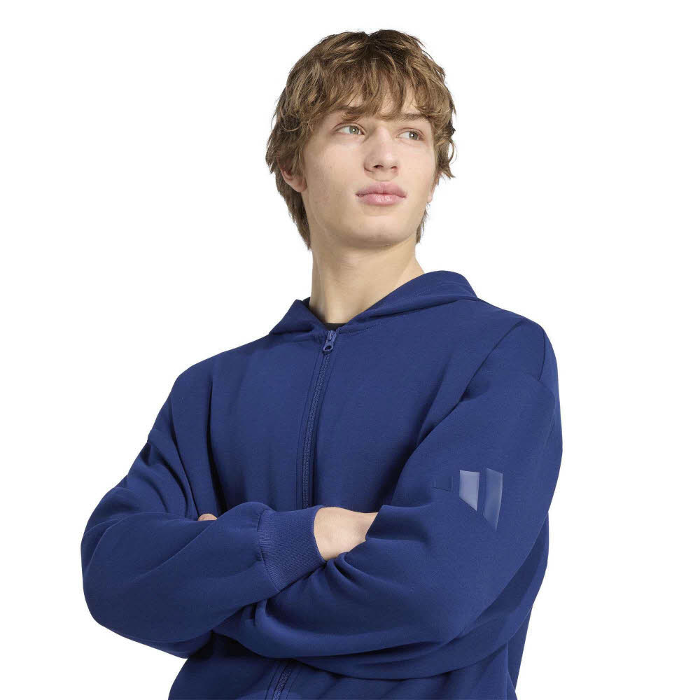 adidas SOFT LUX FULL-ZIP Herren Hoodie Kapuzenjacke dark blue