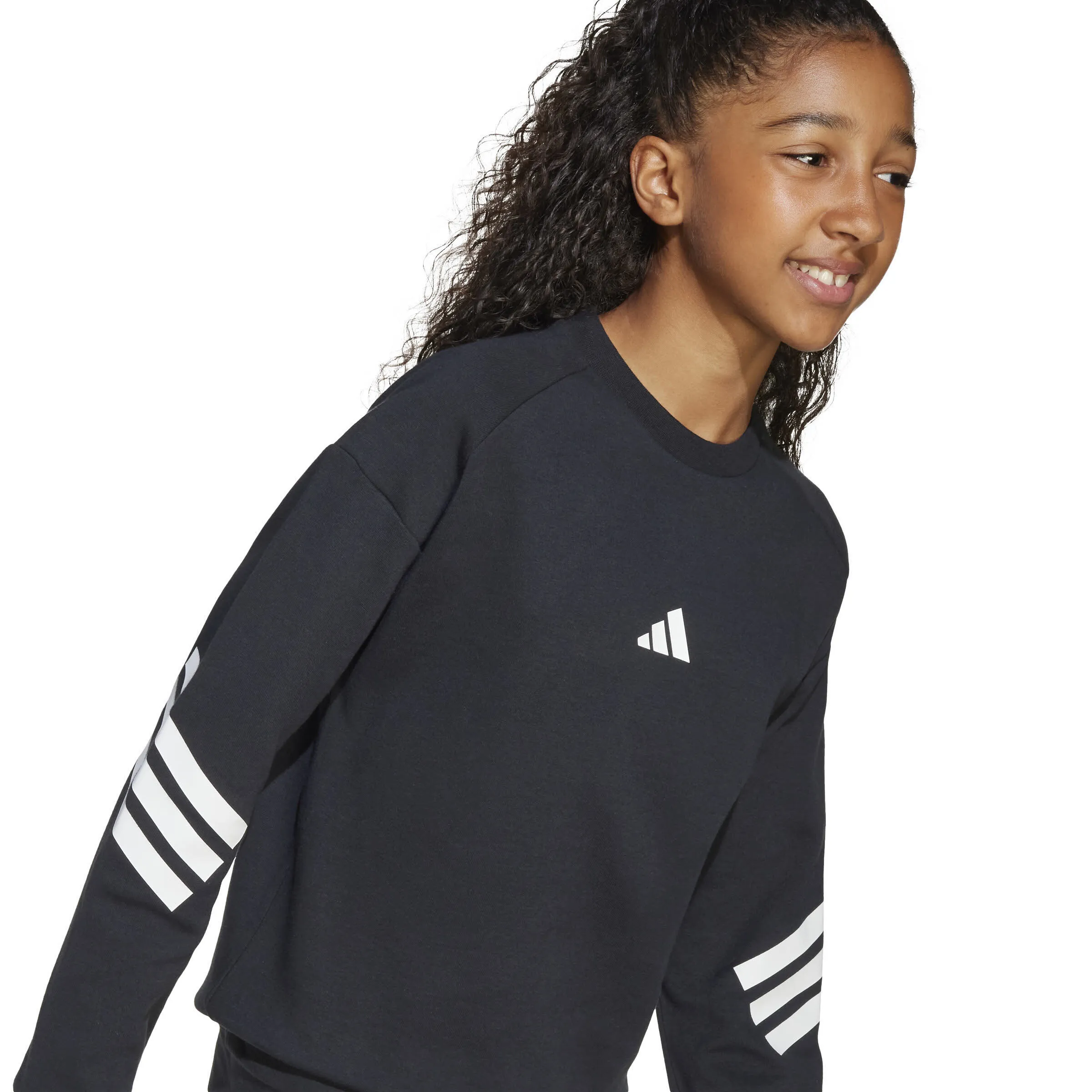 adidas Future Icons 3-Streifen Sweatshirt Kinder schwarz/weiß