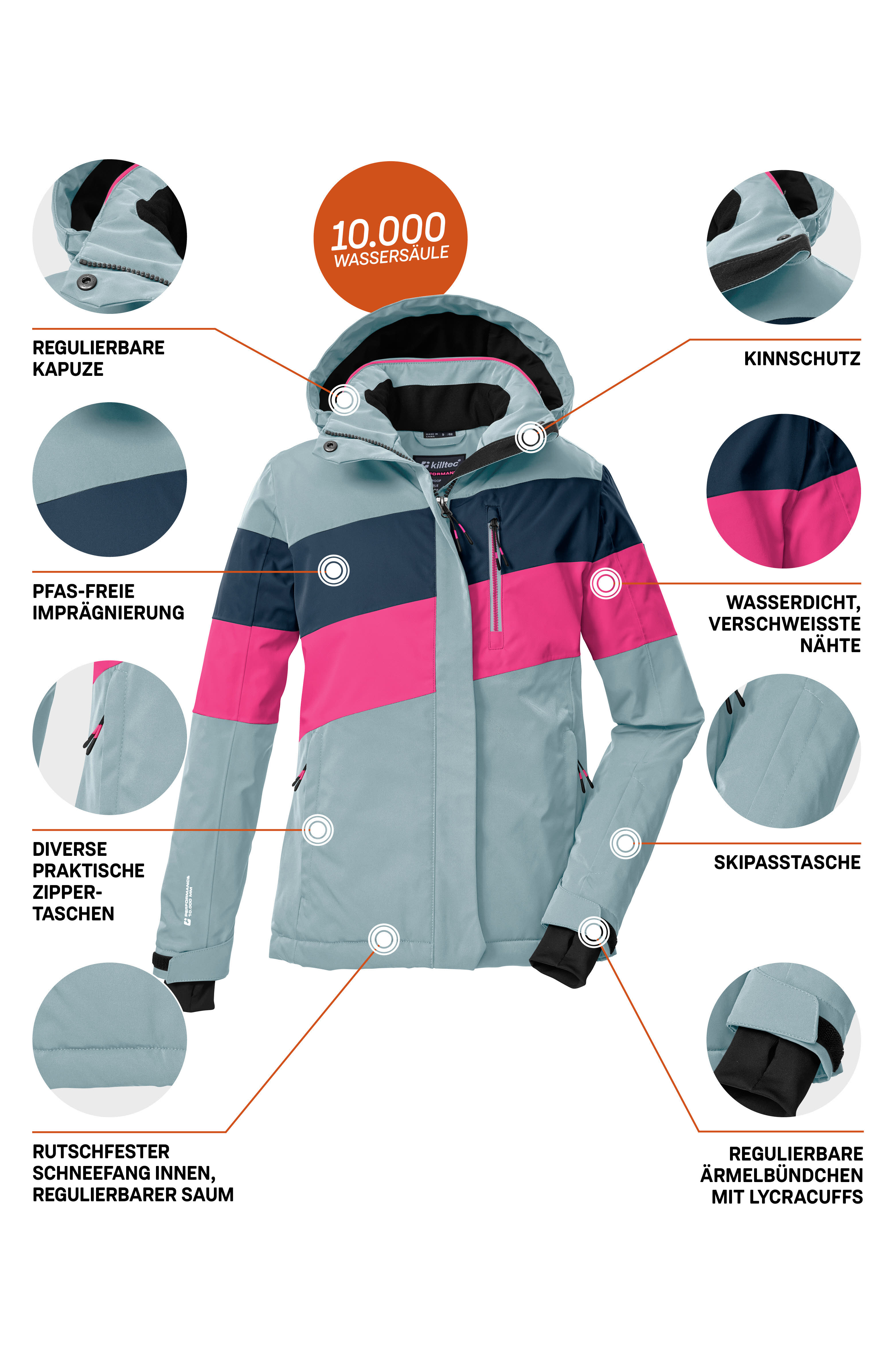 Killtec Skijacke Winterjacke Mädchen türkis
