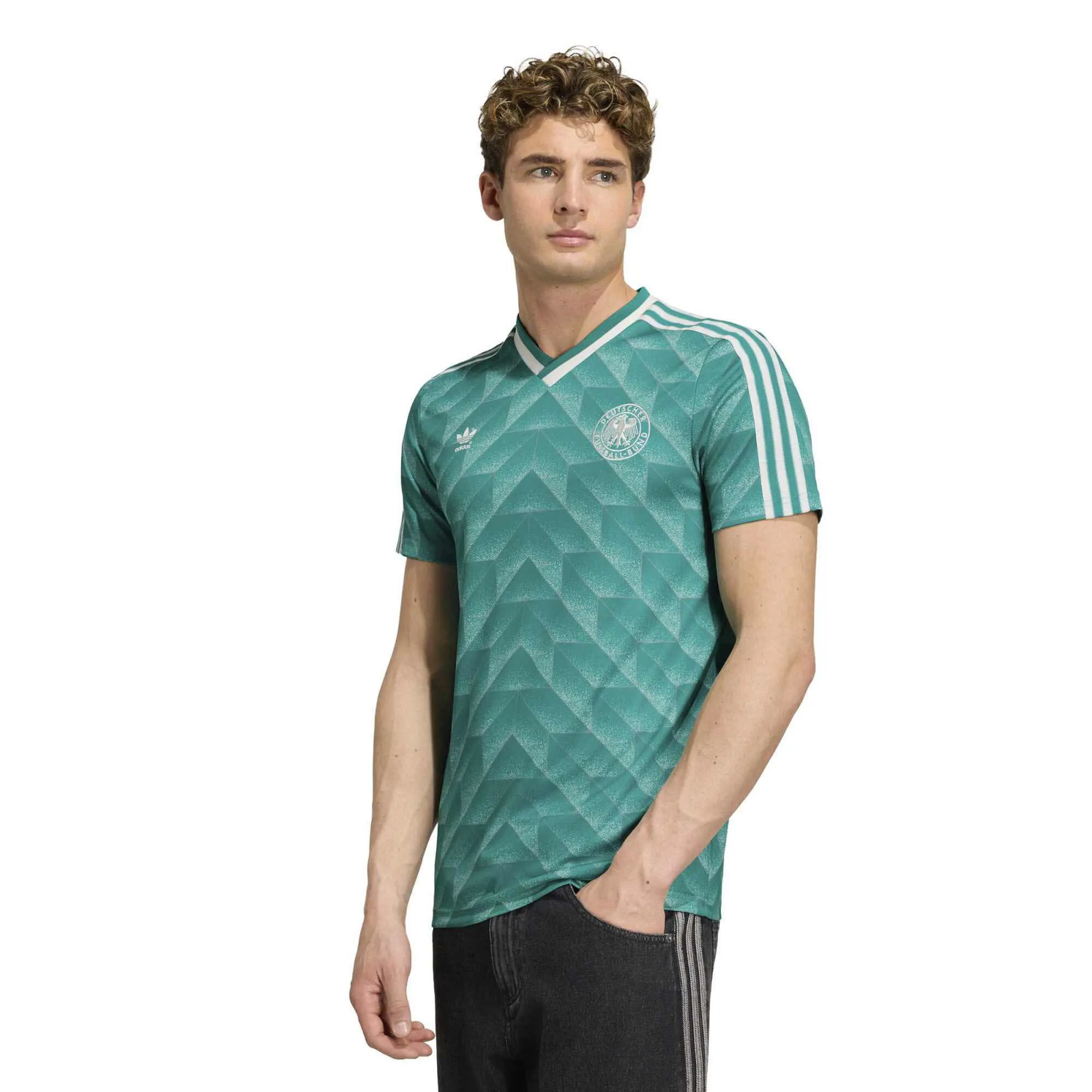adidas DFB A JSY 90 Herren Auswärtstrikot WM 1990 power green