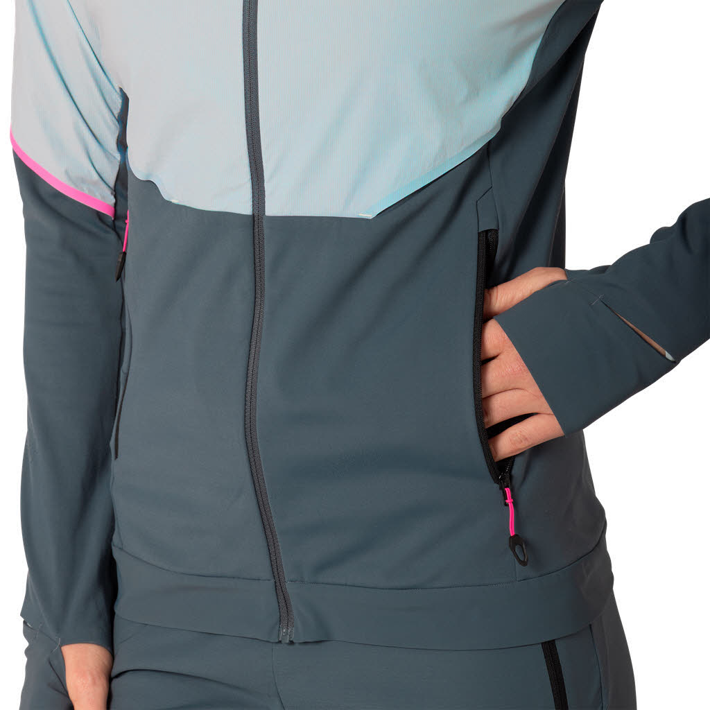 Dynafit Alpine Hybrid JKT Damen Wanderjacke Laufjacke blau