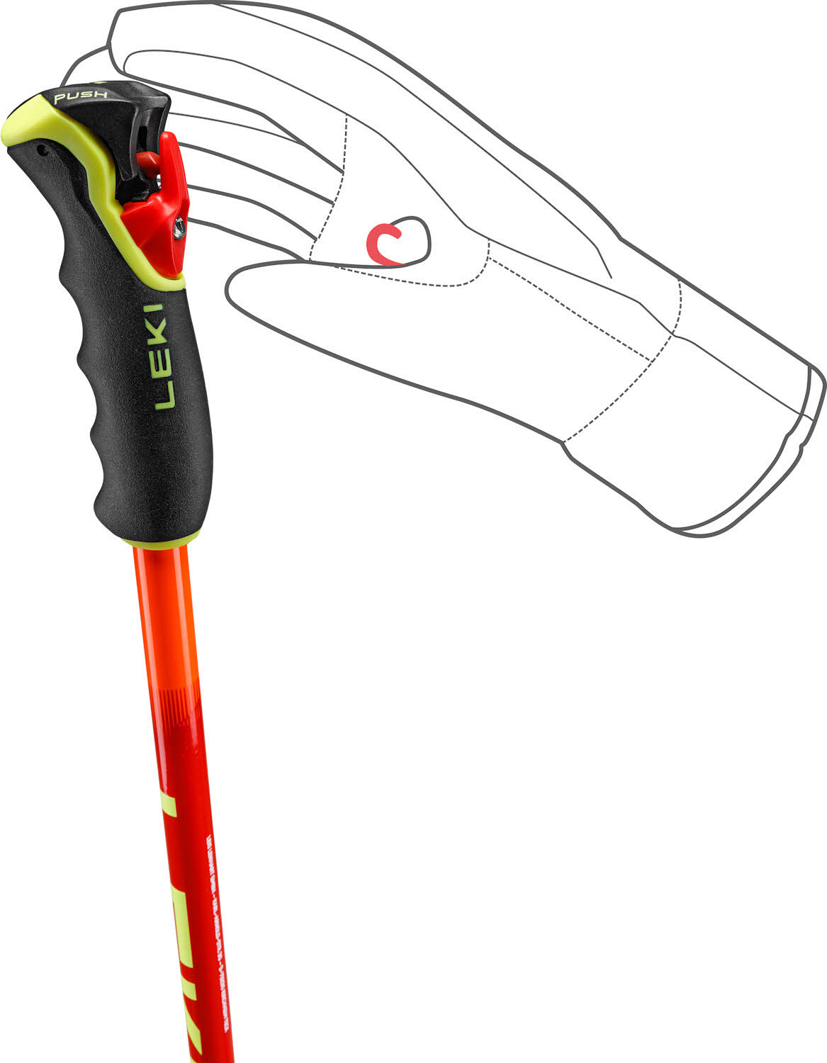 Leki Wyldbird TR Unisex Skistöcke Ski Poles orange/gelb