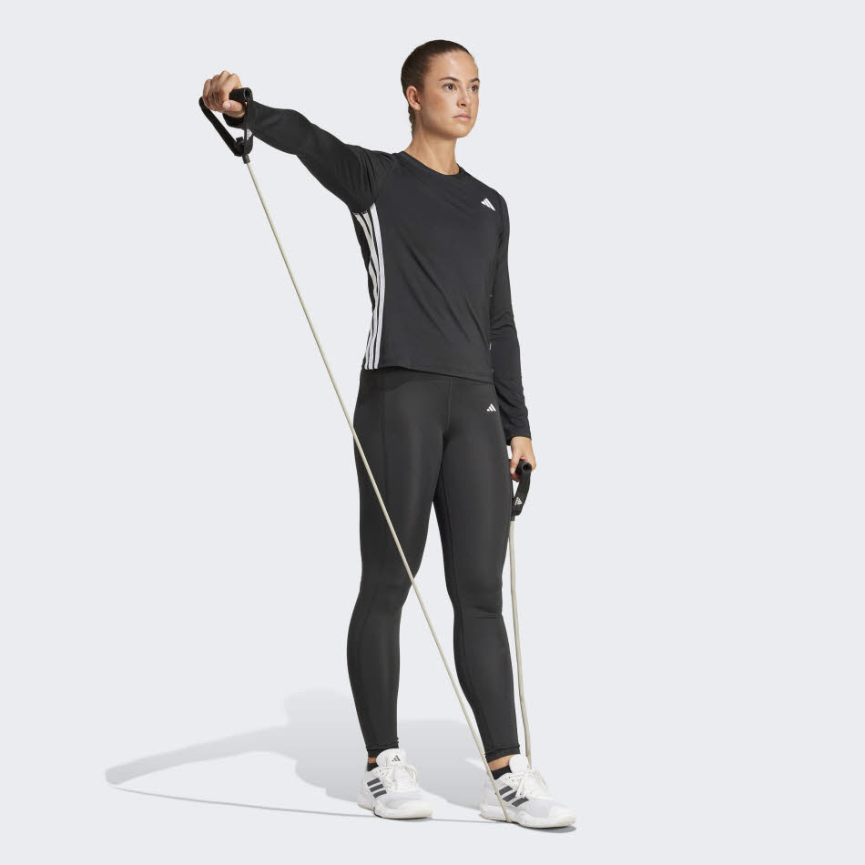 adidas Essentials 3-Streifen Workout Longsleeve Damen Fitness Longsleeve schwarz