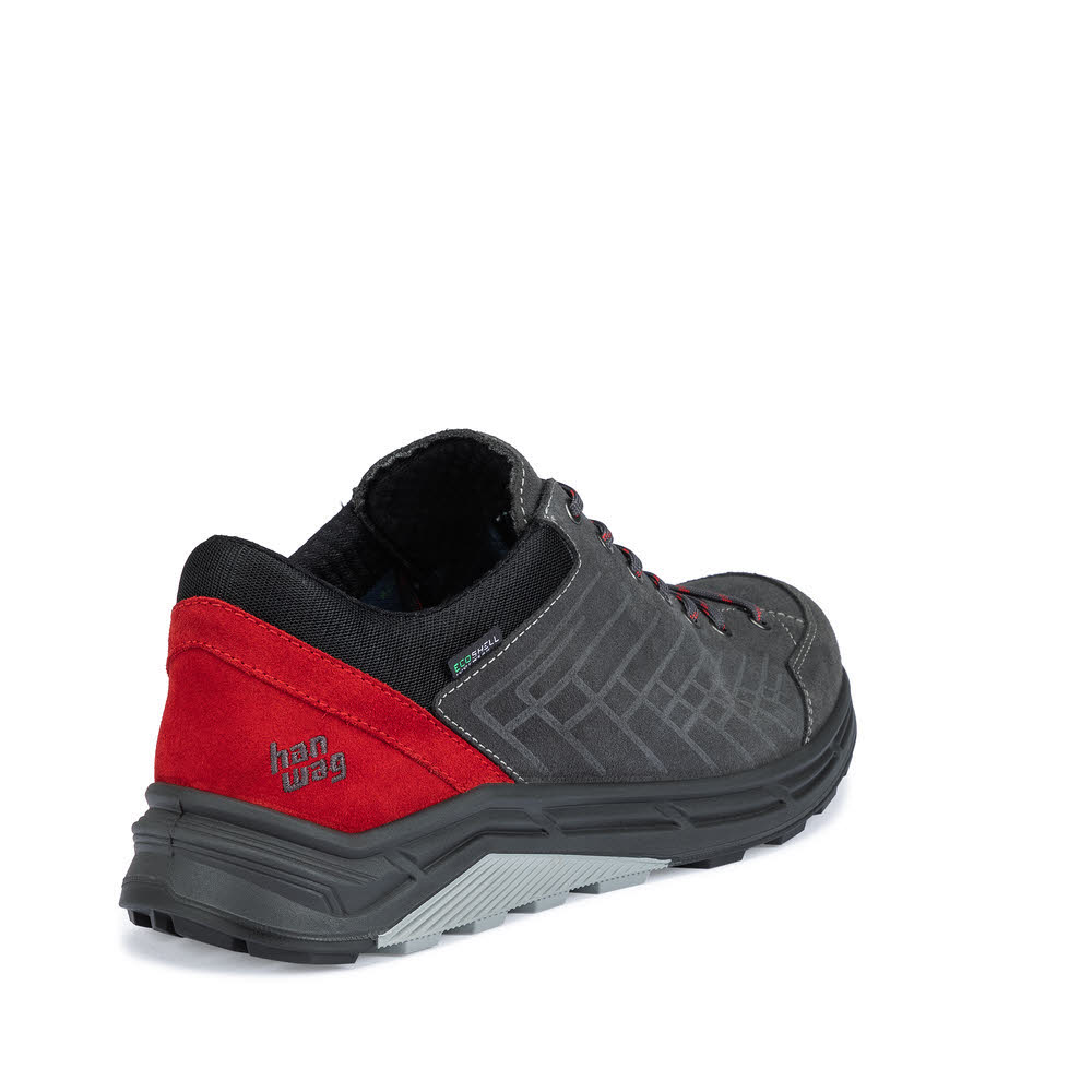 Hanwag Coastrock Low Herren Trekkingschuh Wanderschuh Grau Rot