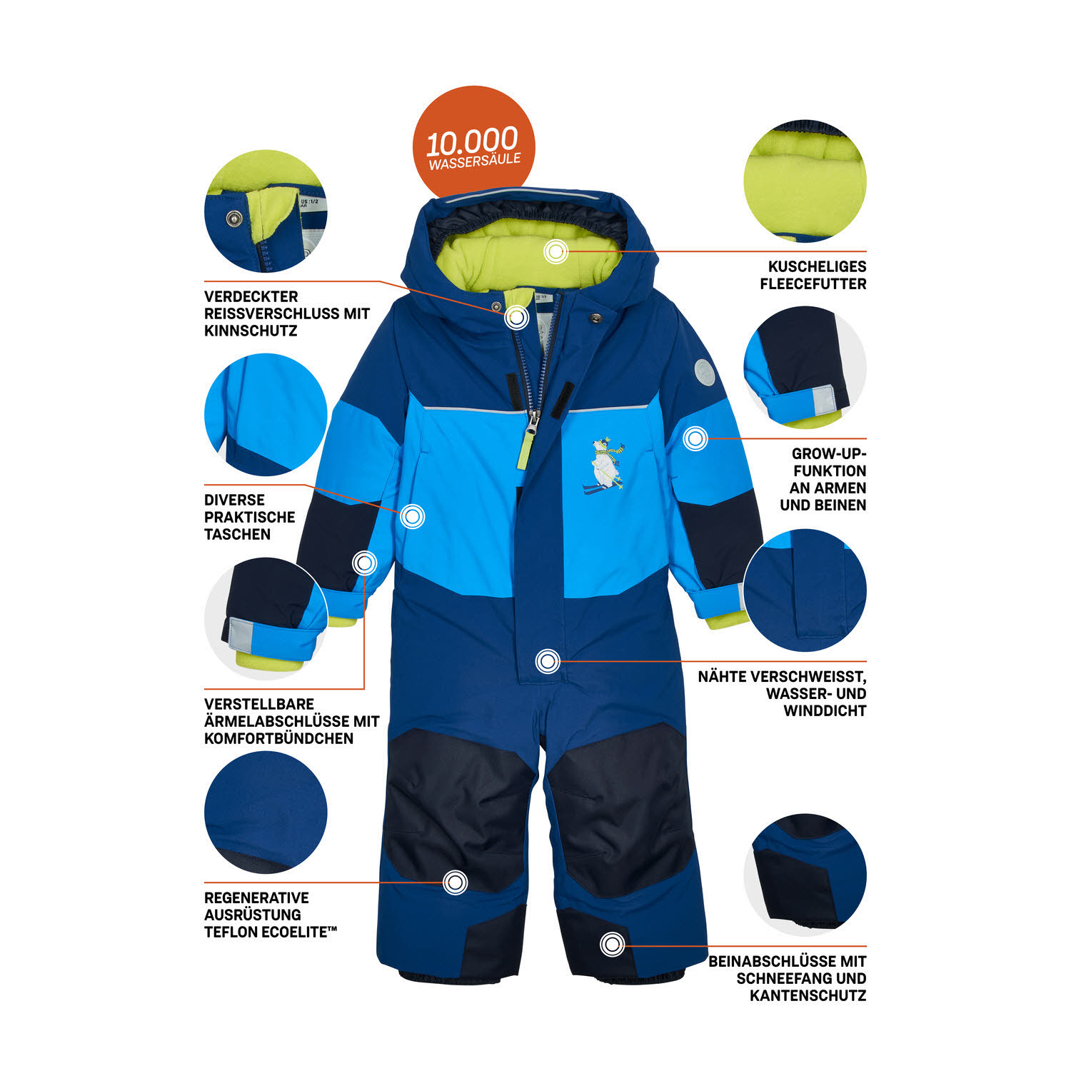 Killtec FISW 29 MNS ONPC Kinder Schneeoverall Schneeanzug marine