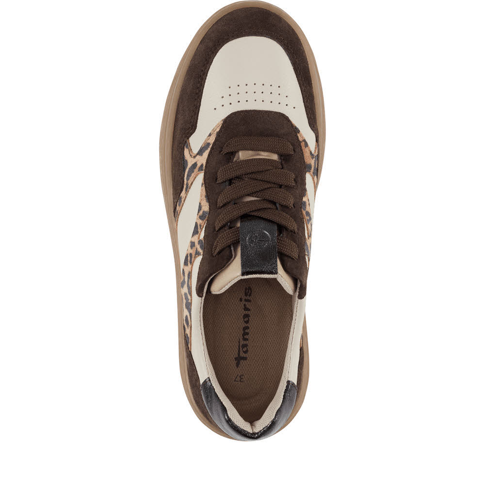 Tamaris Damen Schnürer Sneaker braun