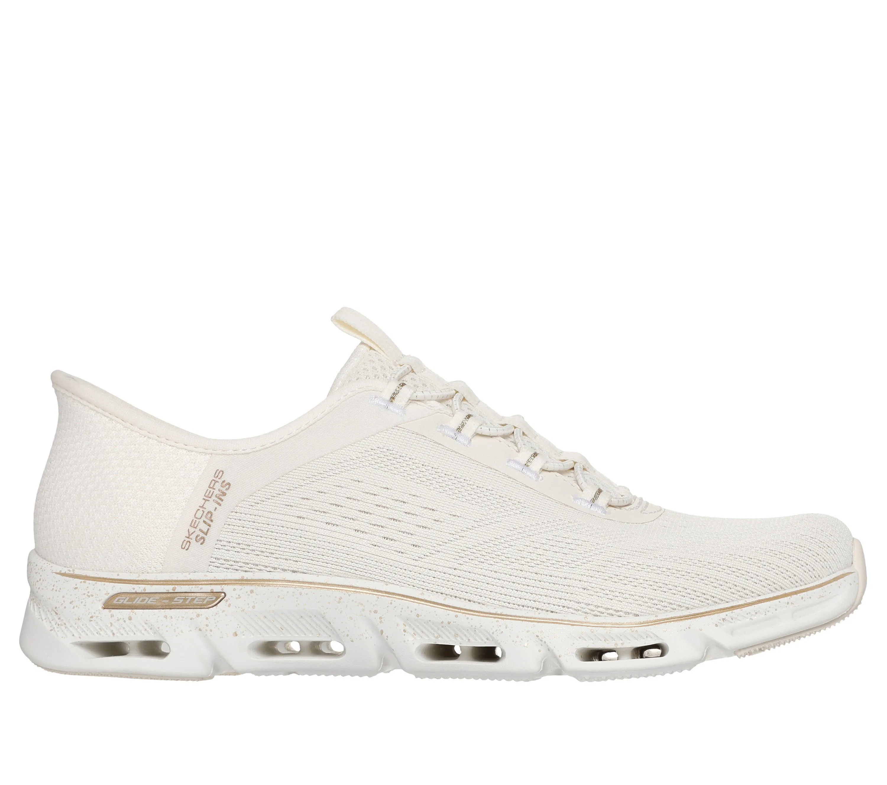 Skechers Glide-Step Gratify-Pace Sneaker Slipper Damen beige