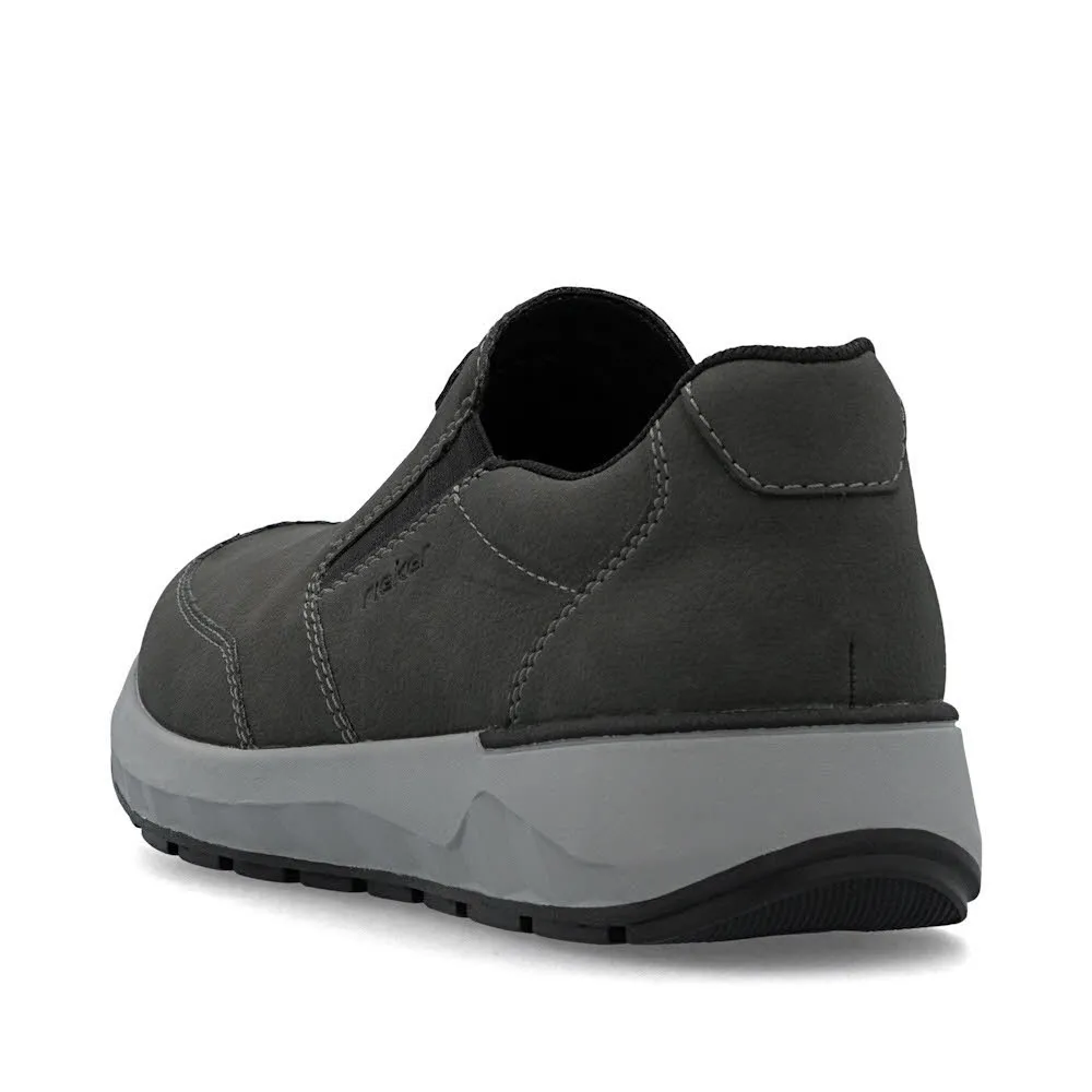 Rieker HWK Herren Halbschuhe Slipper grau