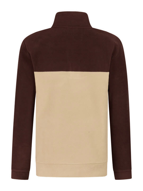 PRTOTEST HE PRTWigland outdoor 1/4 button top Herren Fleecepulli beige