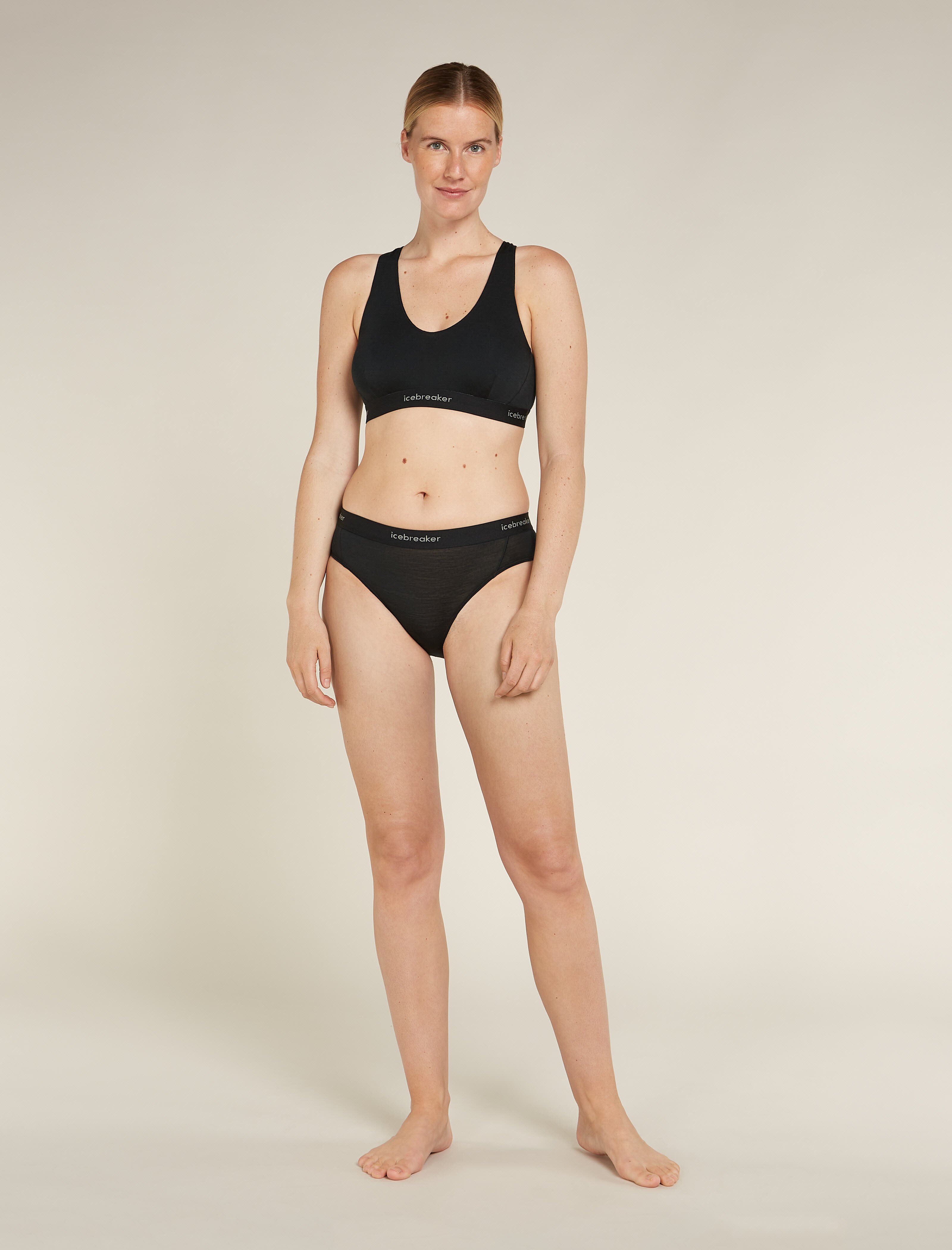 Icebreaker Merinomix 125 Cool-Lite™ Sprite Racerback-BH Damen schwarz