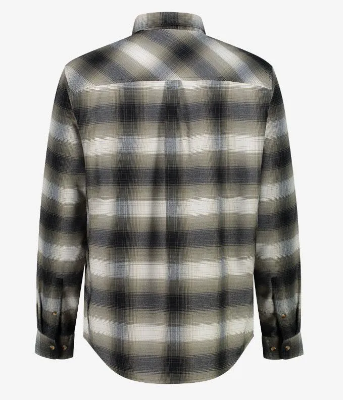 CMP MAN SHIRT Herren Hemd Langarm Freizeithemd olive/nero/bianco