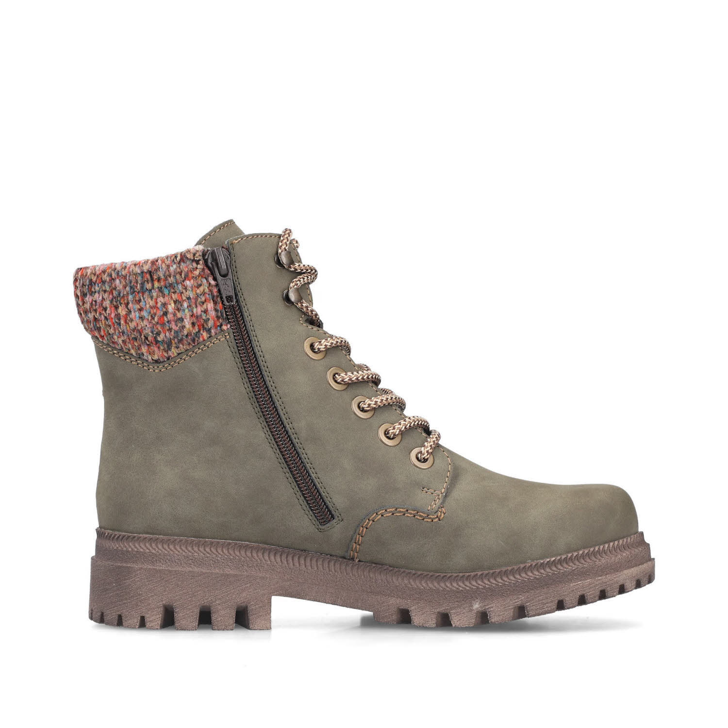 Rieker HWK Damen Stiefel Damen Schnürstiefel Winterstiefel grün