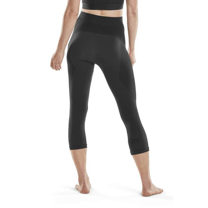 cep Merino Base Layer Tights ¾ Skiing Damen Skiunterwäsche schwarz