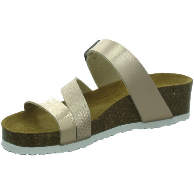 Longo Sandalen Sommer modisch elegant Tieffußbett Pantolette Damen weiß NEU