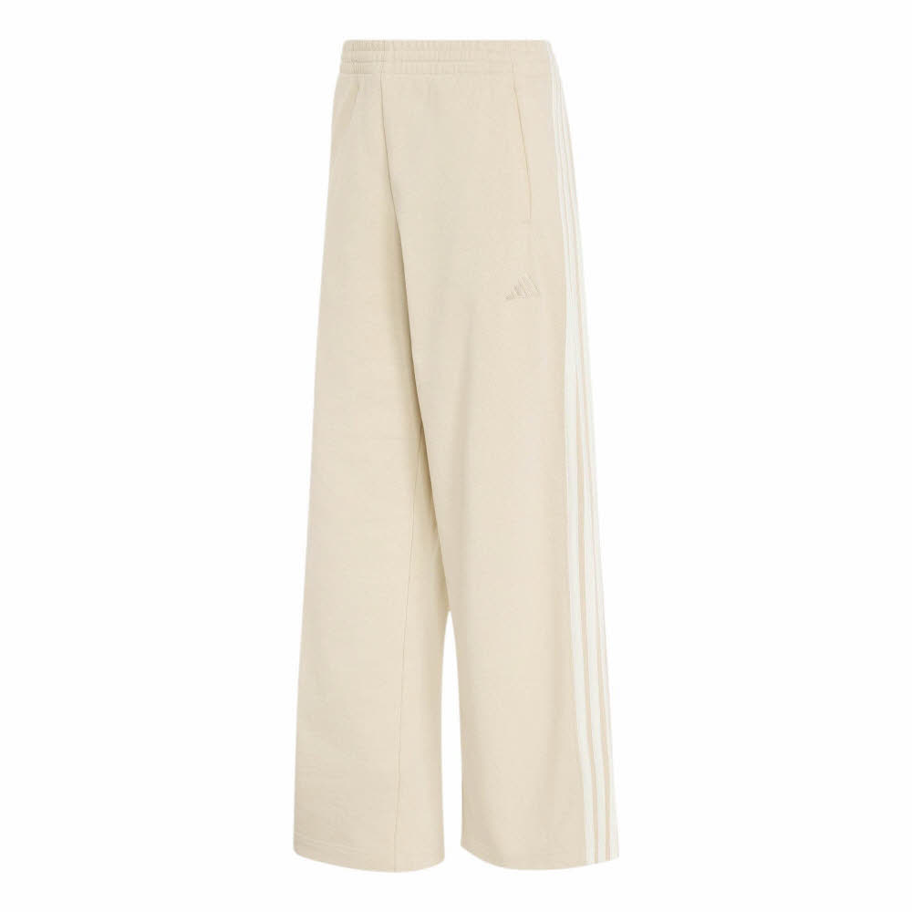 adidas KIT 3-STRIPES WIDE Damen Jogginghose Trainingshose Sporthose weit geschnitten beige