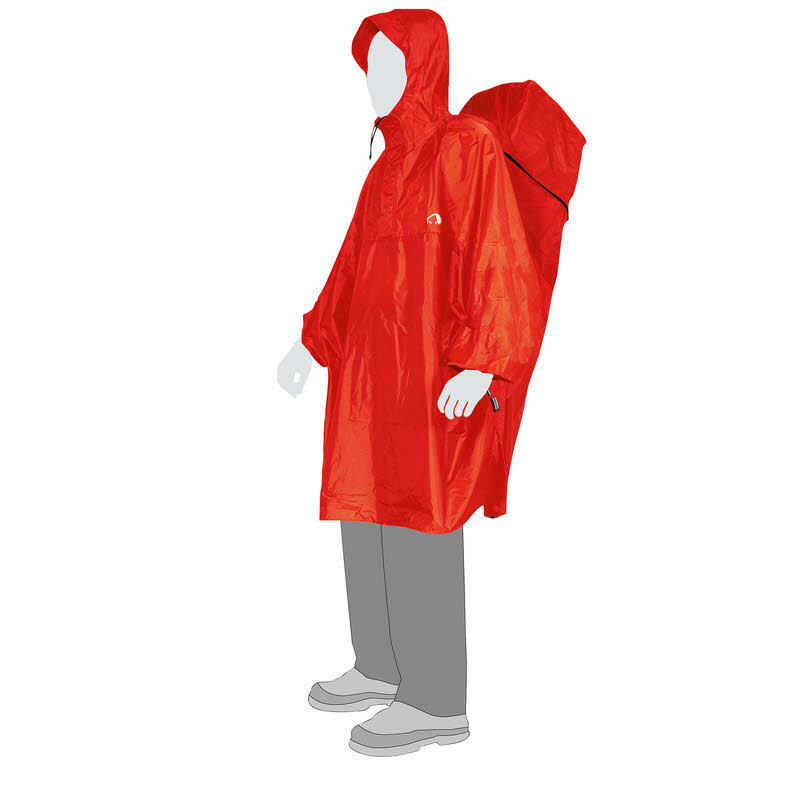Teva Cape M Herren Regenponcho integrierter Rucksack-Regenschutz rot