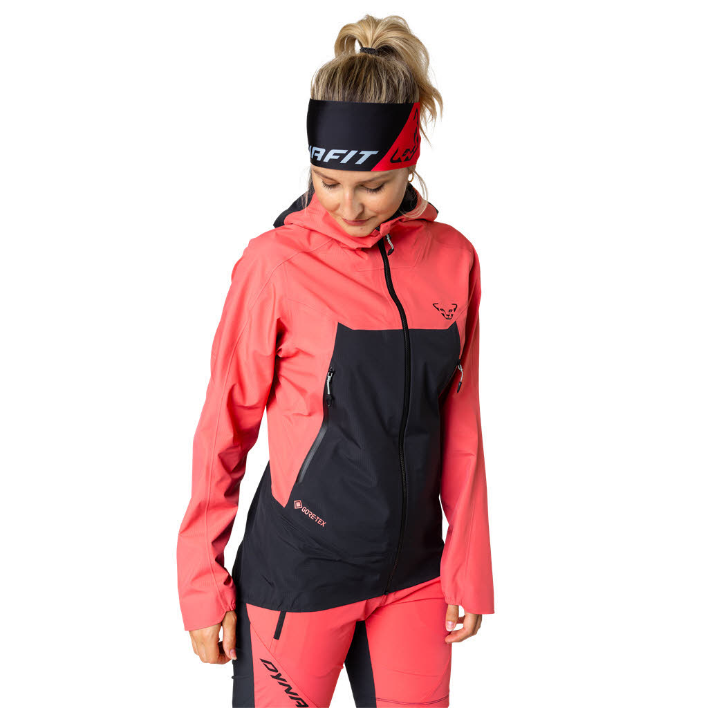 Dynafit Transalper Gore-Tex Jacke Regenjacke Damen rotpink dunkelgrau