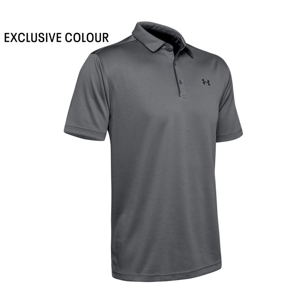 Under Armour Tech Polo BLK Herren Poloshirt T-Shirt Funktionsshirt grau