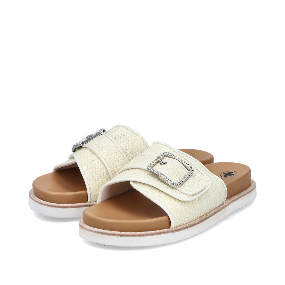 Rieker FSK Damen Sandalen Pantoletten offwhite