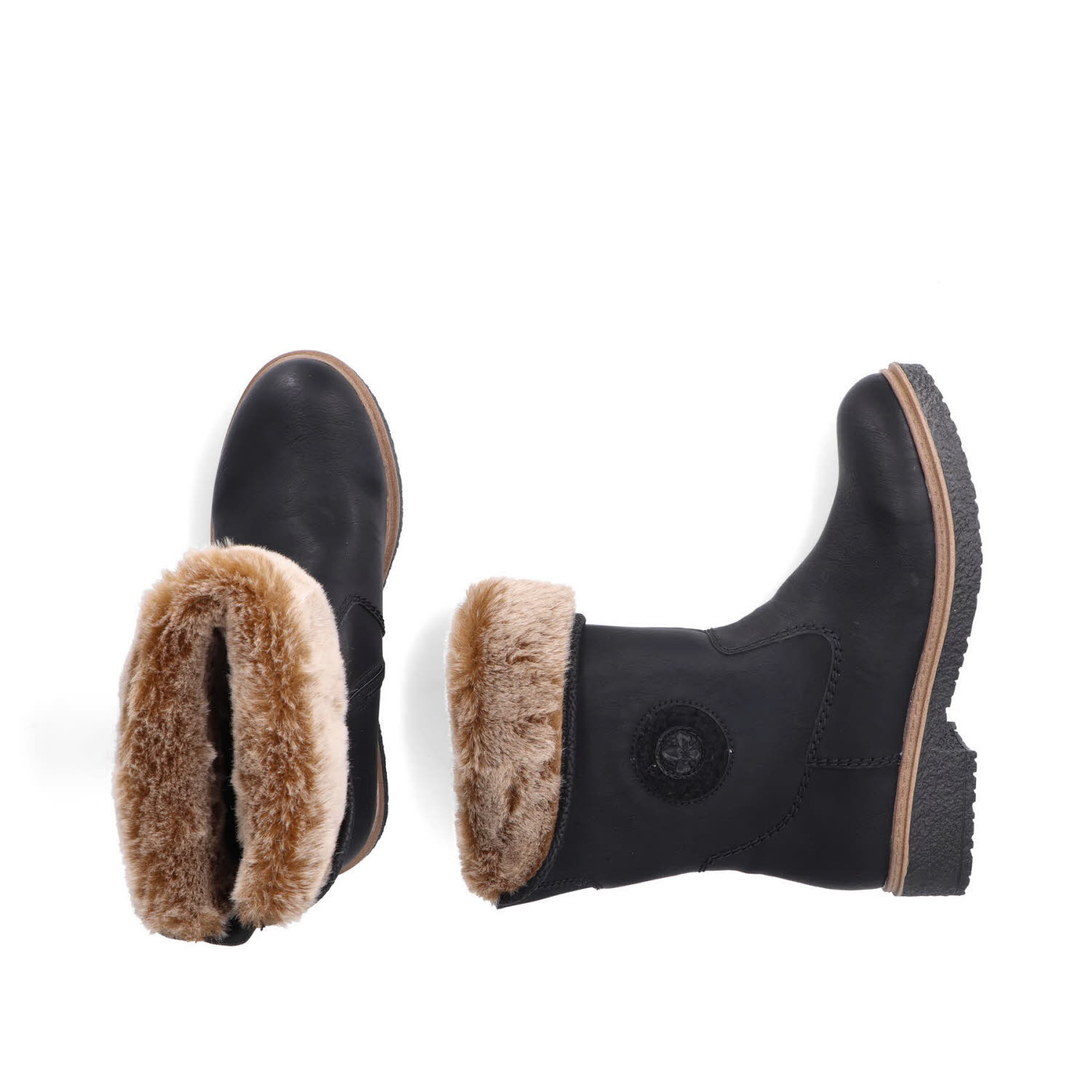 Rieker HWK Damen Stiefel Damen Hochschaftstiefel Winterstiefel schwarz