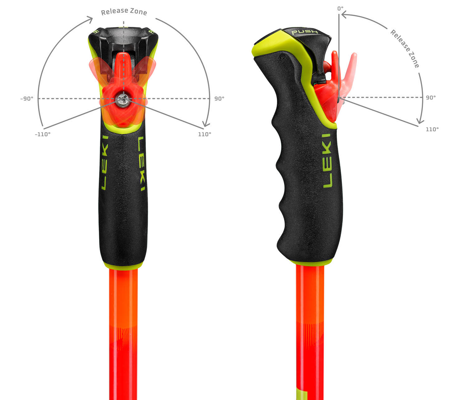 Leki Wyldbird Vario TR Unisex Skistöcke Ski Poles verstellbar orange/rot