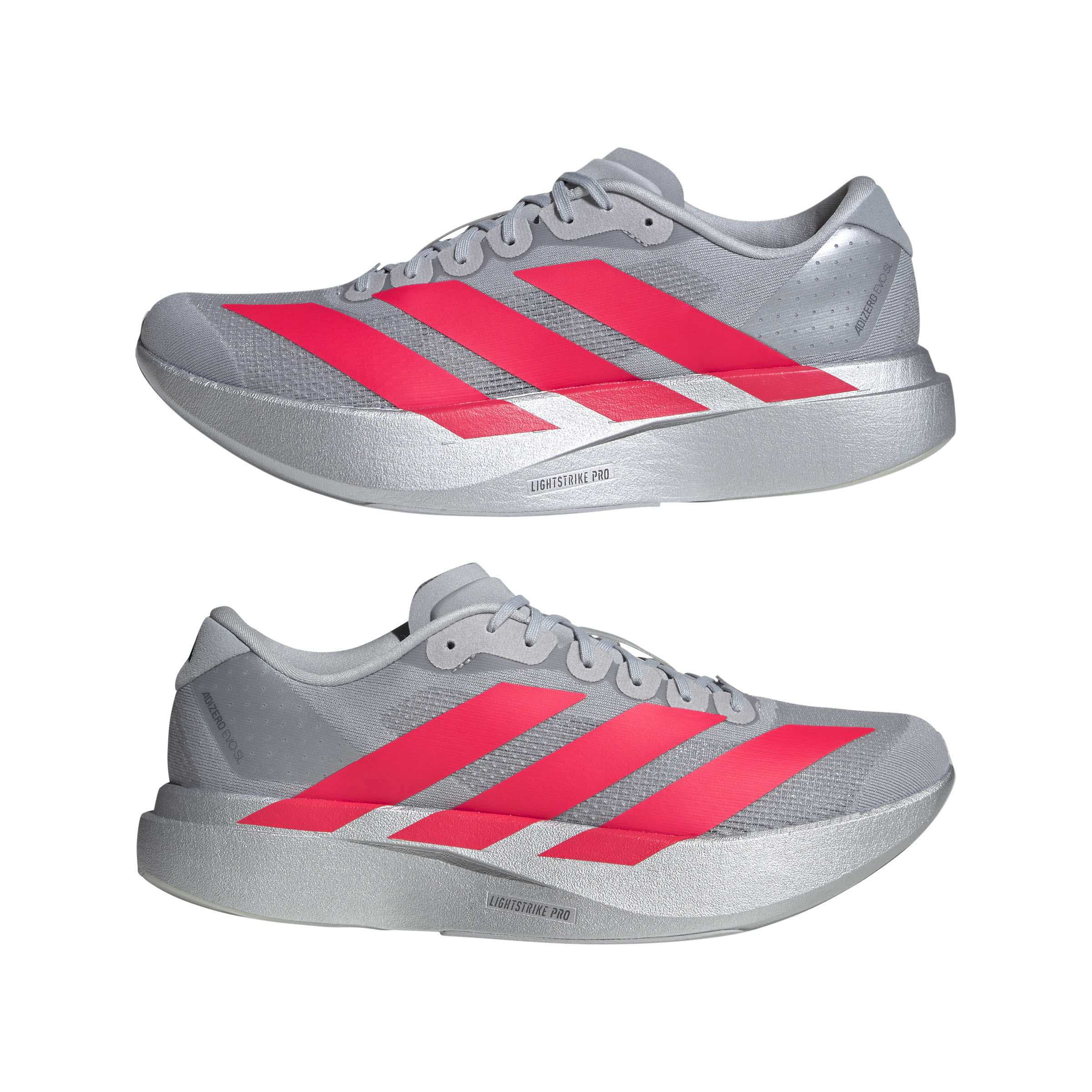 adidas ADIZERO EVO SL Herren Laufschuhe Joggingschuhe silber/rot