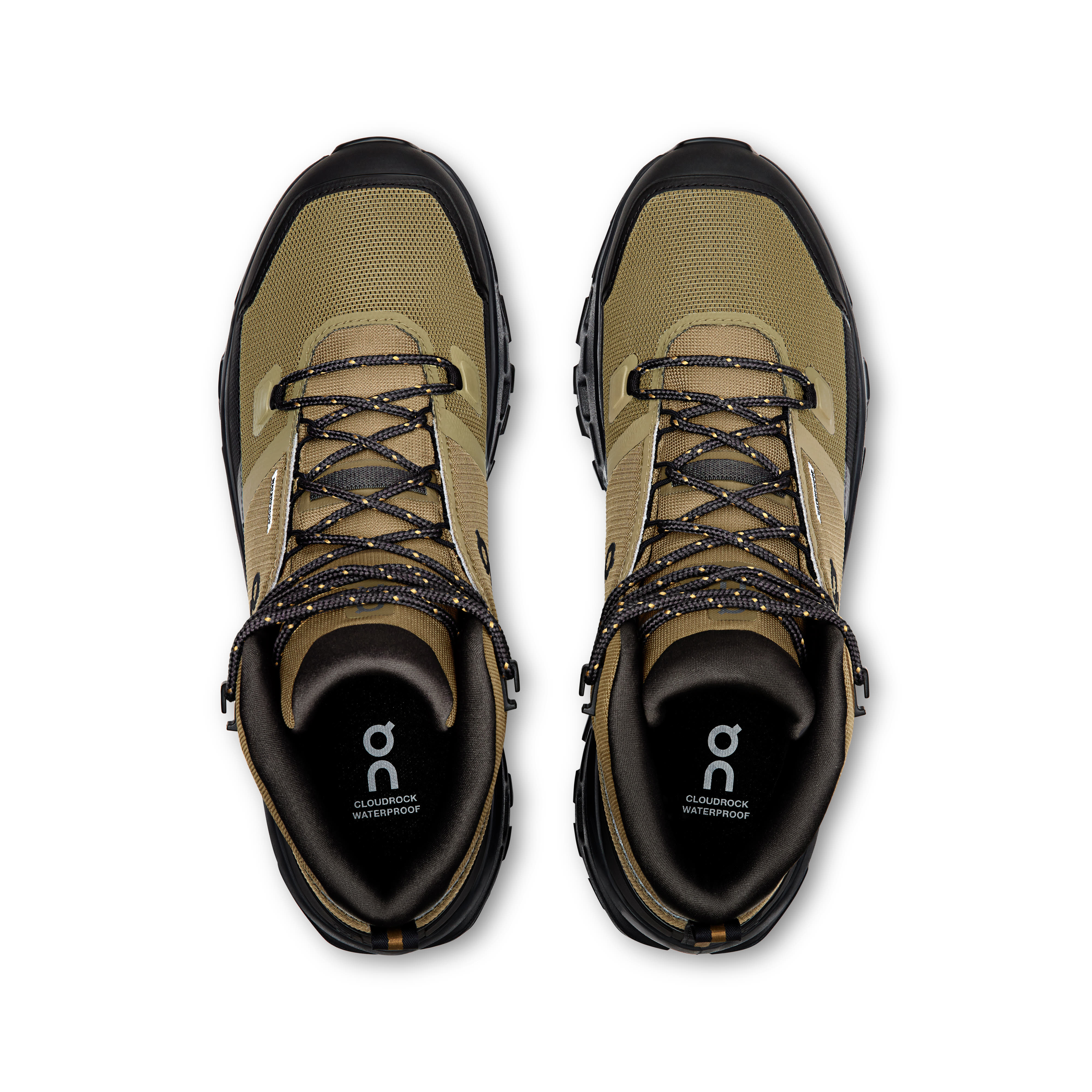 ON Cloudrock Mid WP Trekkingschuhe Wanderschuhe Herren hellbraun schwarz