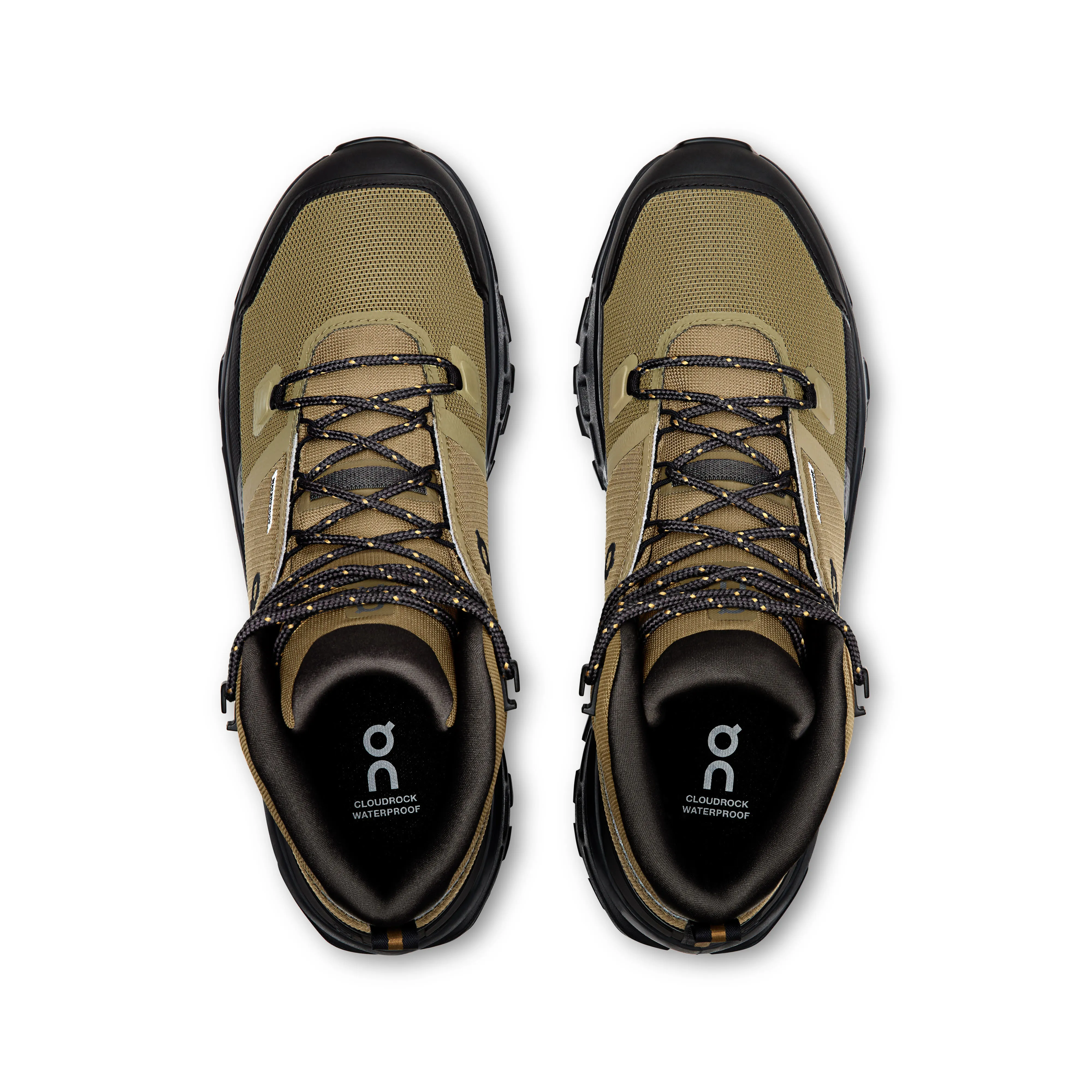 ON Cloudrock Mid WP Trekkingschuhe Wanderschuhe Herren hellbraun schwarz