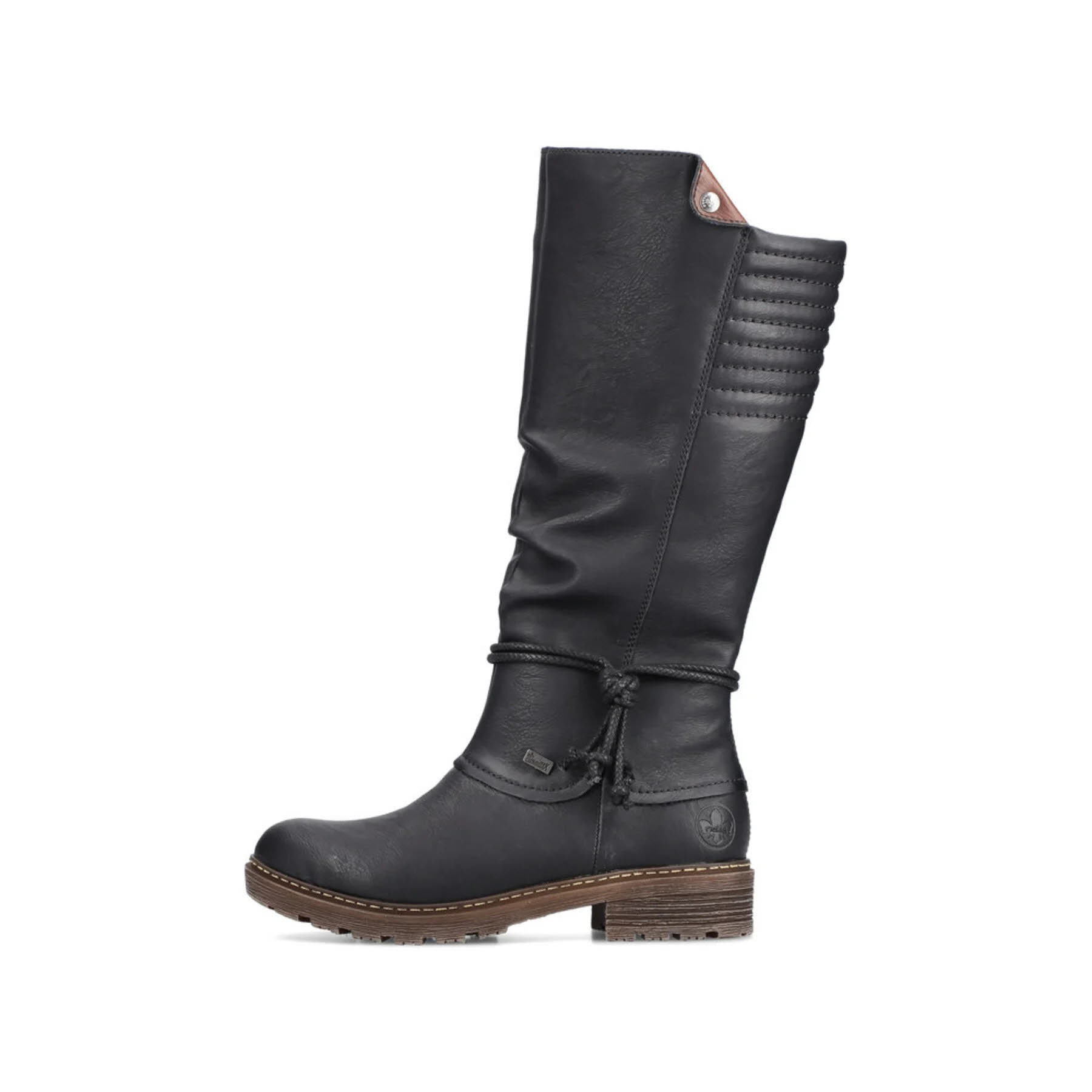 Rieker HWK Damen Stiefel gefüttert Hochschaftstiefel Modeschuh schwarz NEU