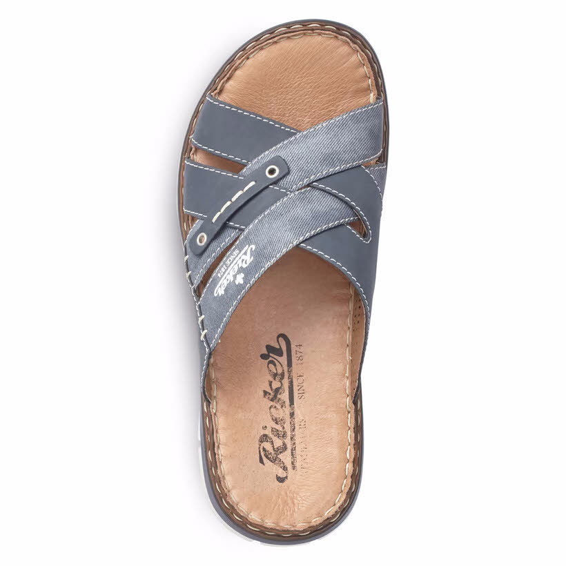 Rieker Pantolette Herren Hausschuhe blau