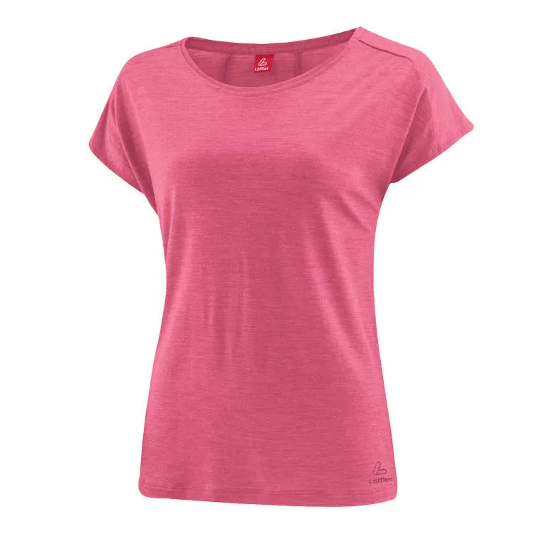 Löffler Damen LOOSE SHIRT MERINO-TENCEL (TM) T-Shirt rosa
