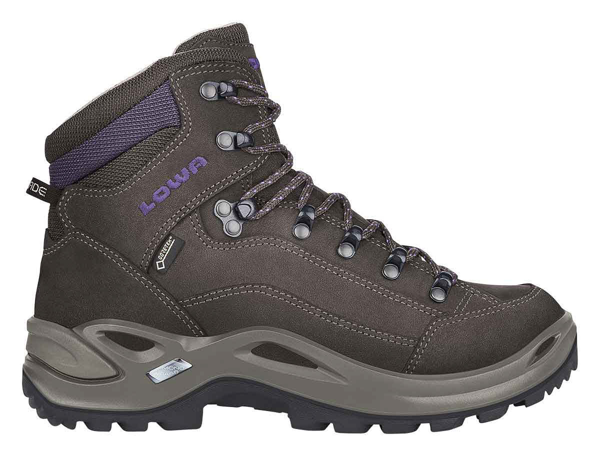 LOWA Renegade GTX MID WS Damen Trekkingschuhe Outdoor Freizeit braun lila