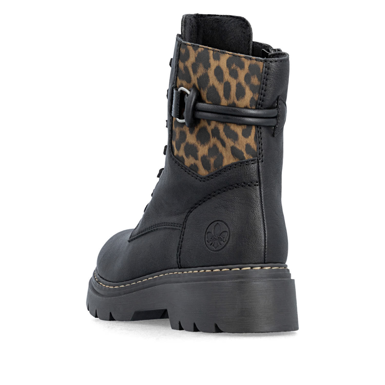 Rieker HWK Damen Stiefel Damen Modestiefel Biker Boots schwarz/braun