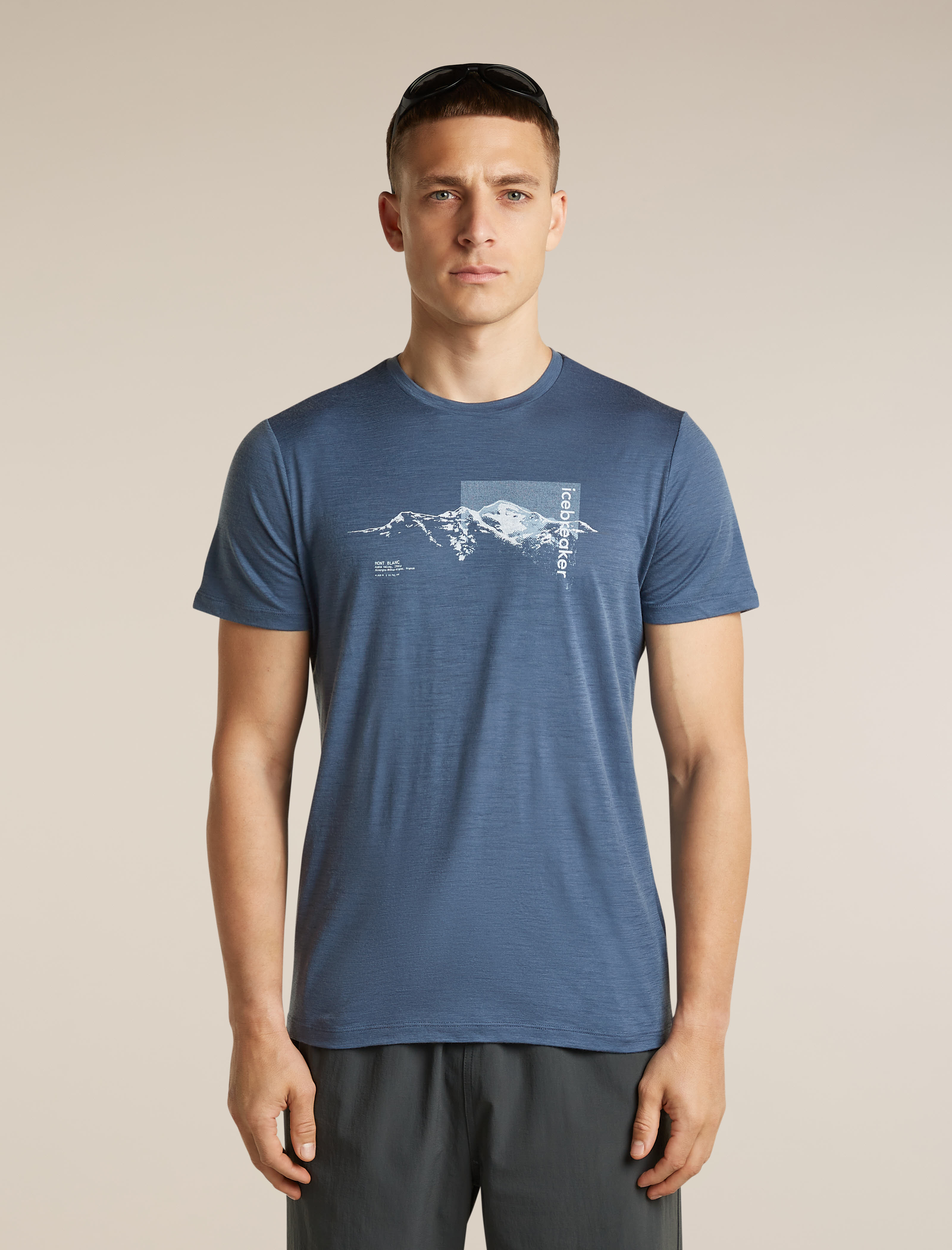 Icebreaker M 150 Tech Lite SS Tee Pure Altitude Herren Merinoshirt grau