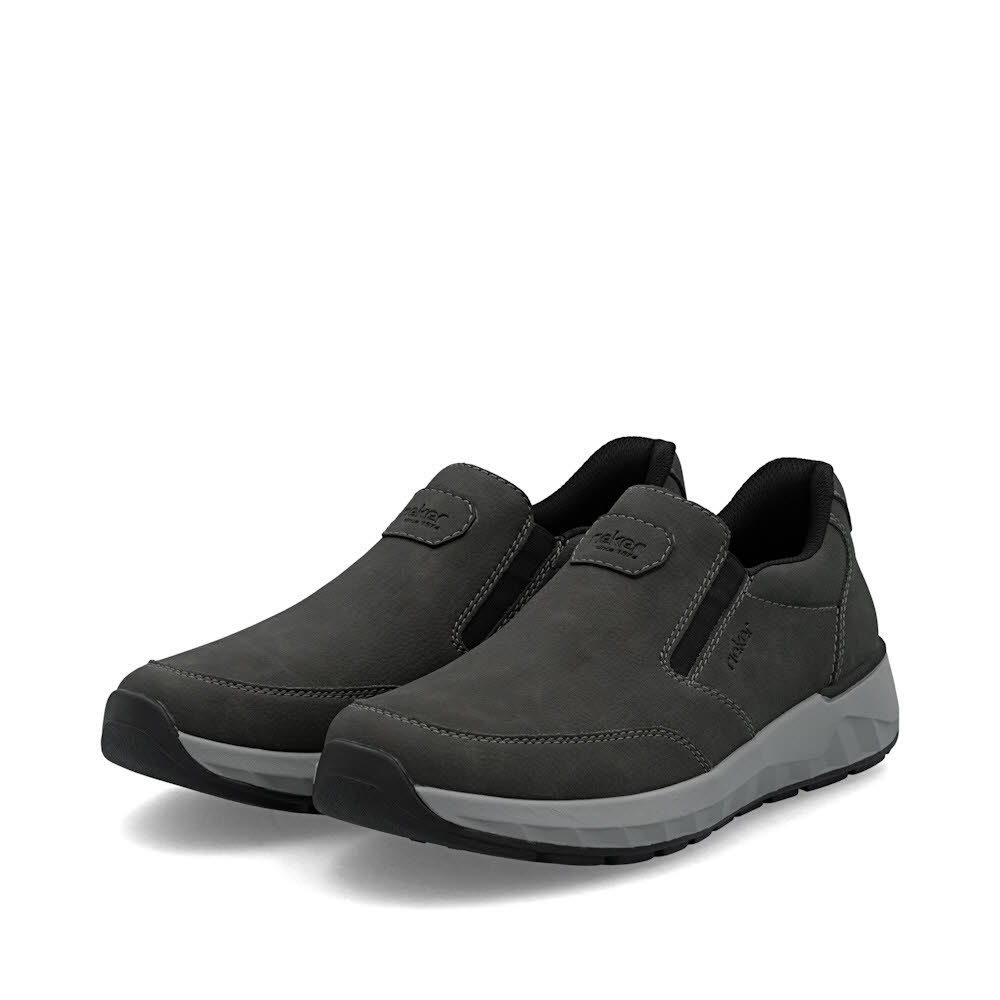 Rieker HWK Herren Halbschuhe Slipper grau