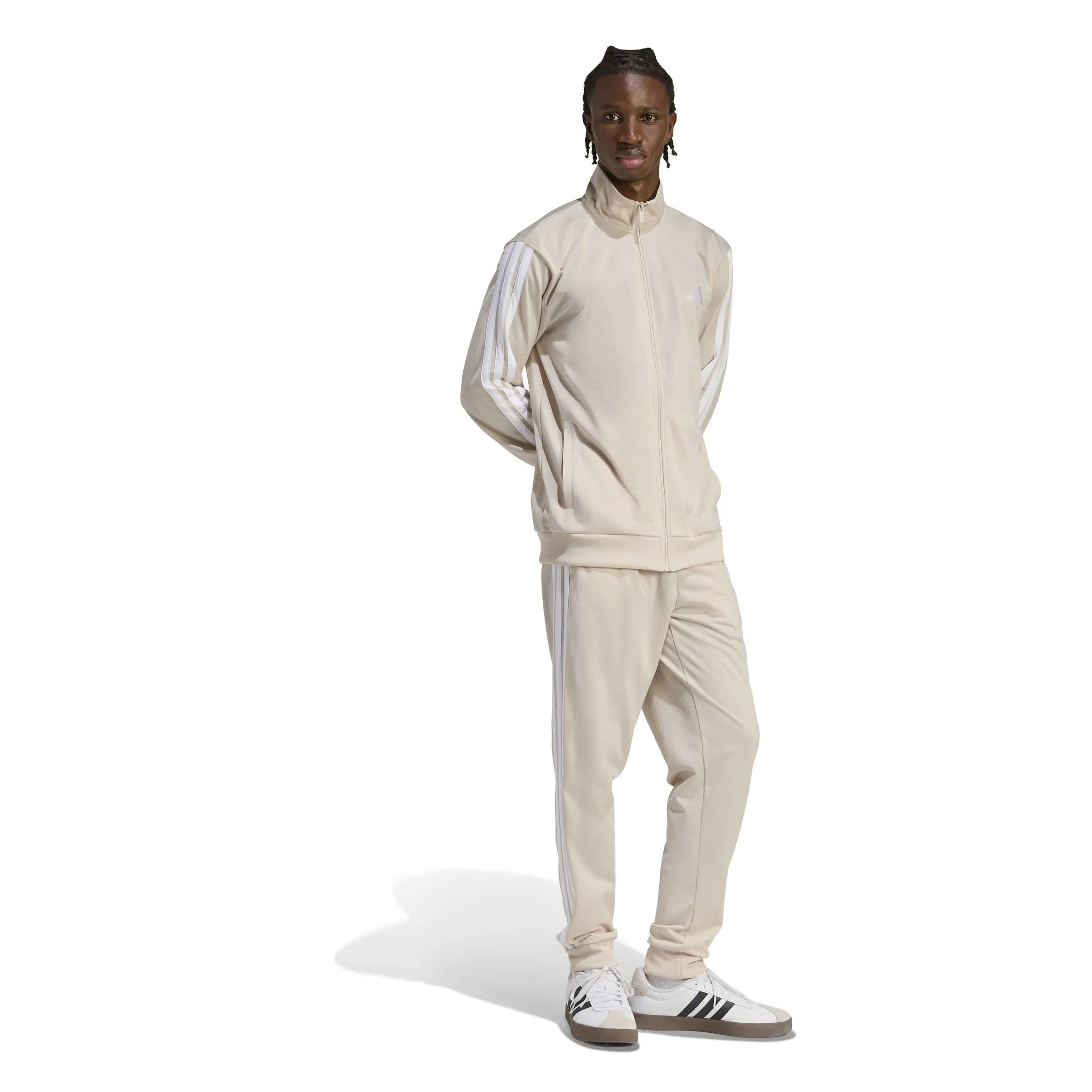 adidas M 3S TR TT Herren Trainingsanzug Set weiß