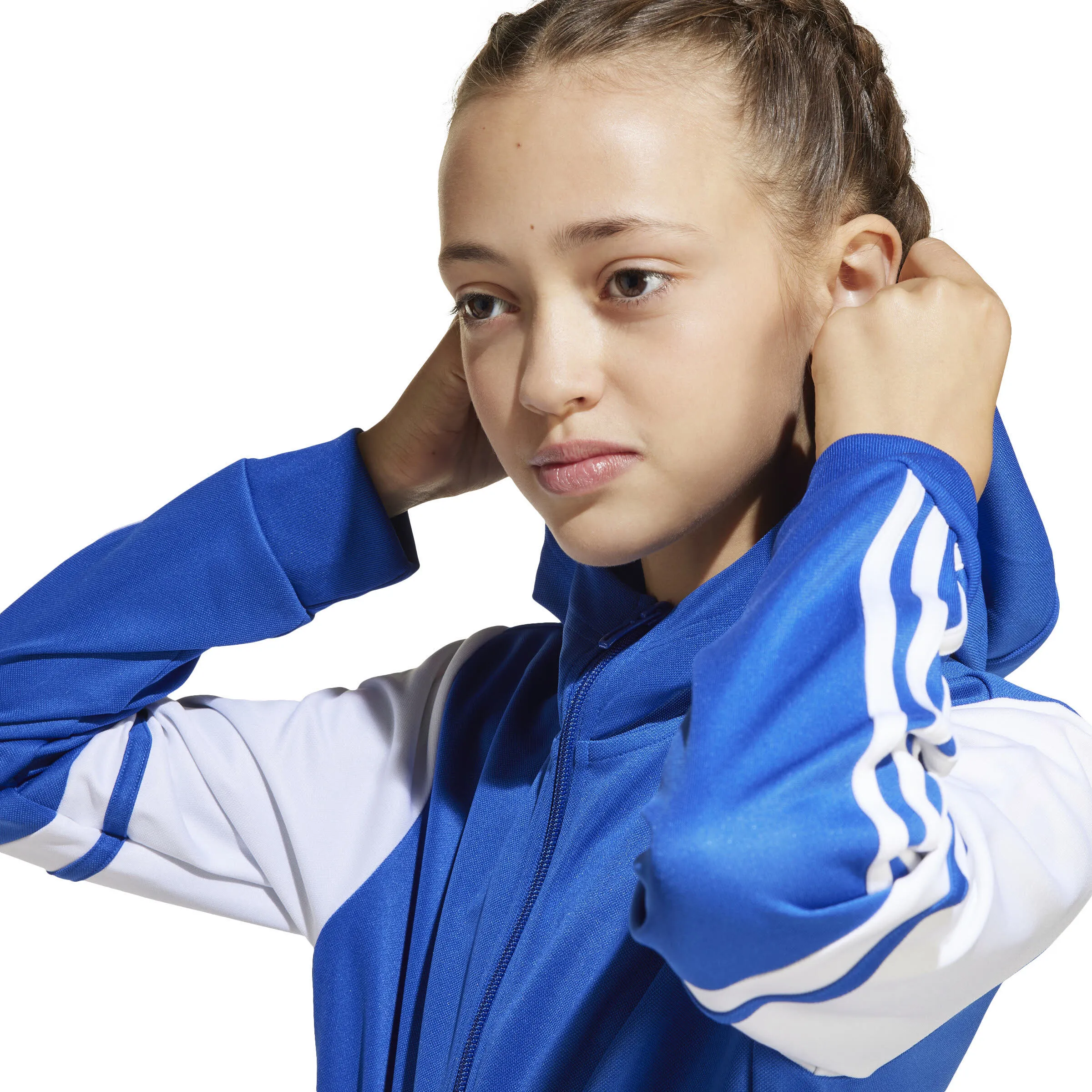 adidas Squadra 25 Kids Kapuzenjacke Trainingsjacke Kinder blau weiß