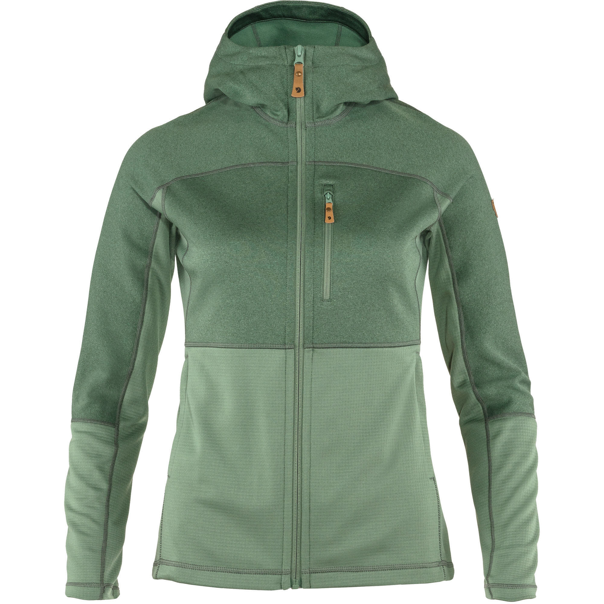 Fjällräven Abisko Trail Damen Fleecejacke Kapuzenjacke grün