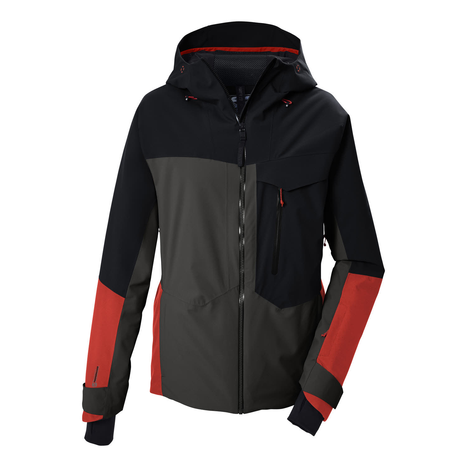 Killtec KSW 66 MN SKI JCKT Herren Skijacke Snowboardjacke Winterjacke rot-anthrazit