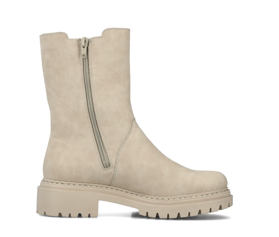 Rieker Damen Chelsea Boots Stiefeletten Slipper gefüttert hellbeige