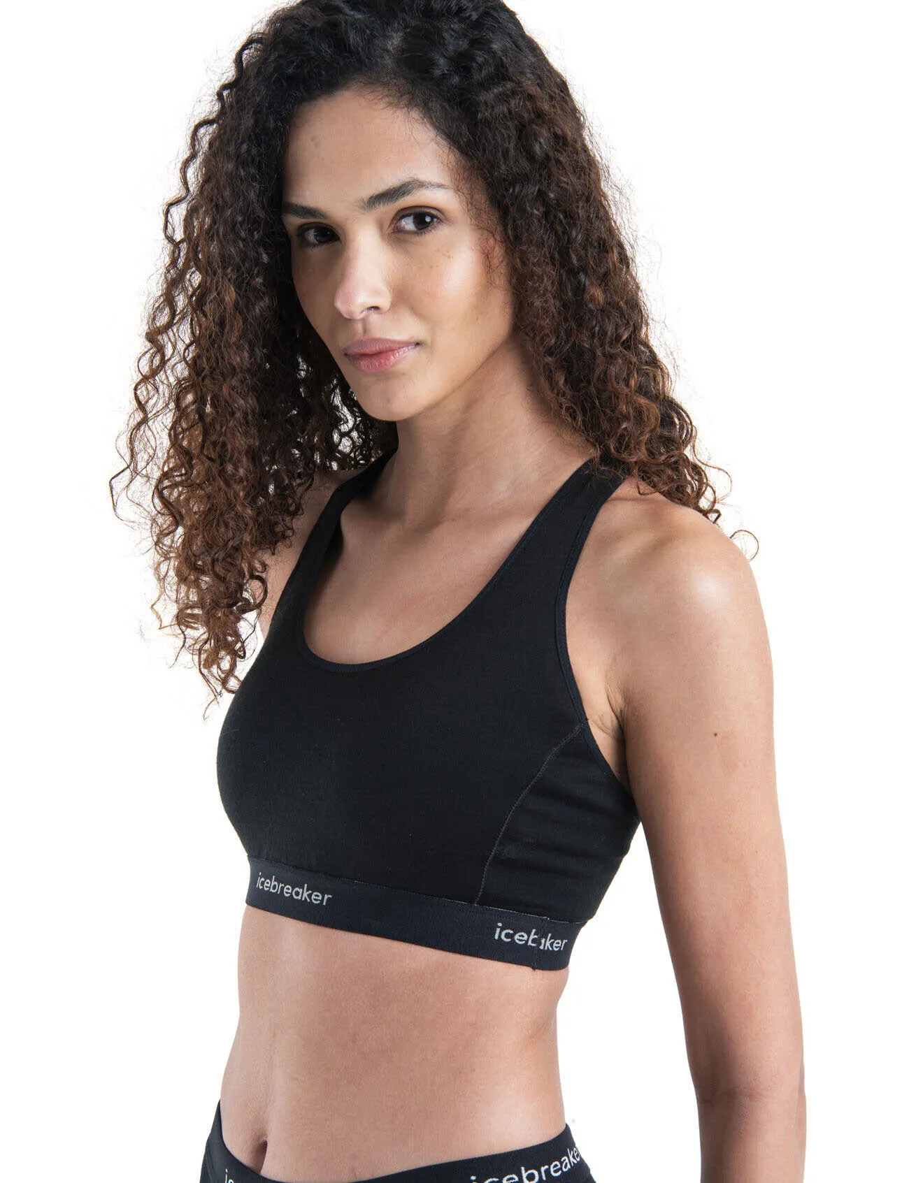 Icebreaker 125 ZoneKnit Merino Blend Damen Racerback-BH Sport-BH schwarz