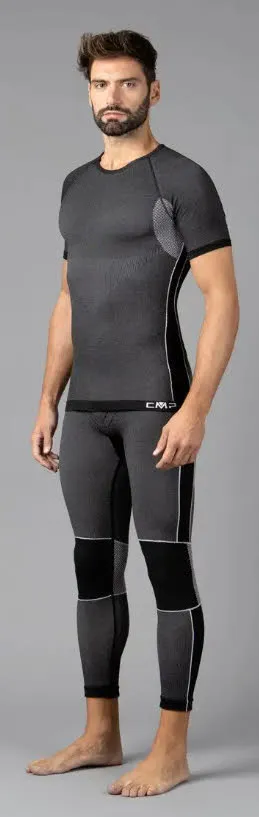 CMP MAN SEAMLESS 3/4 PANT Herren Thermohose Funktionsunterhose NERO neu
