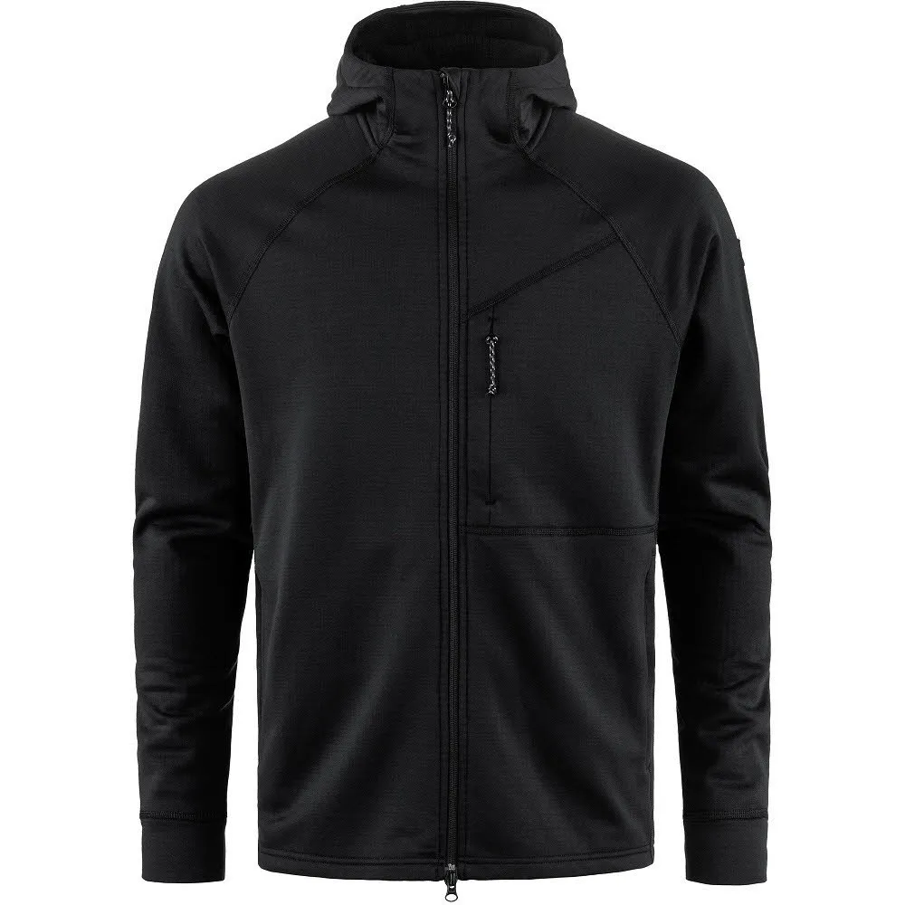 Fjällräven Abisko Grid Fleece Hoodie M Herren Fleecejacke Midlayer schwarz
