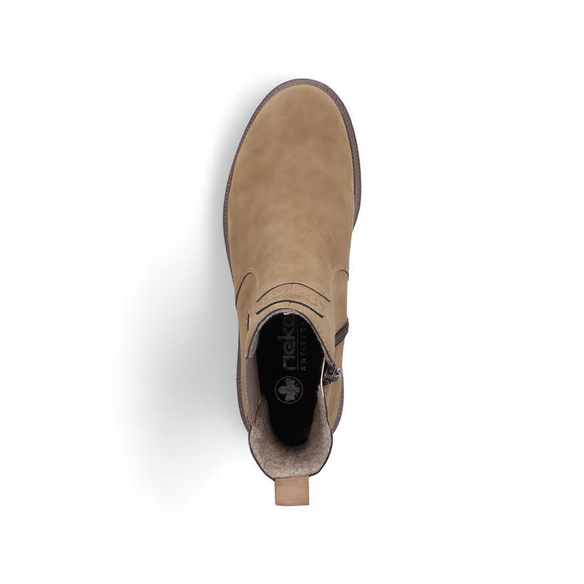 Rieker Chelsea Boots Damen Stiefelette Kurzstiefel wood
