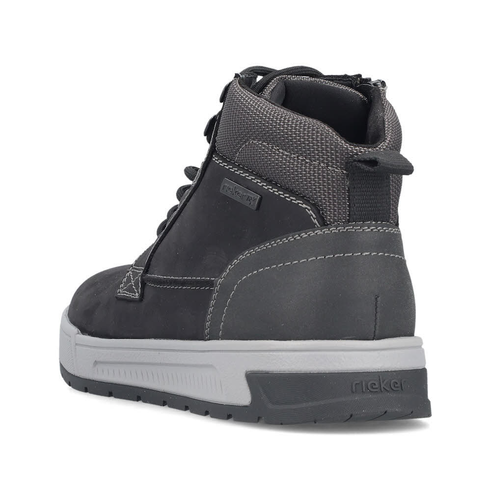 Rieker Schnürstiefel Herren Freizeitstiefel Stiefelette gefüttert schwarz