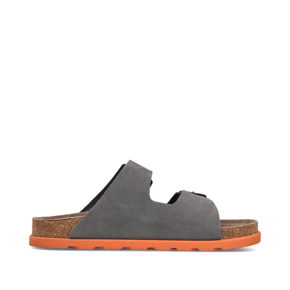 Rieker FSK Herren  Pantoletten grau/orange