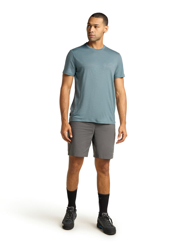 Icebreaker Merino 150 Tech Lite T-Shirt Single Line Camp Herren hellblau