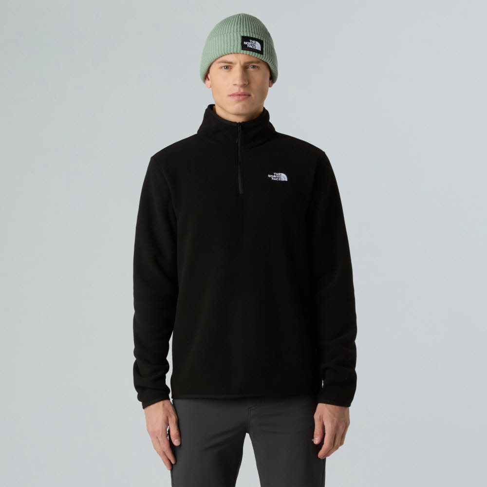 The North Face GGLACIER FLEECE 1/4 ZIP Herren Skirolli Longsleeve schwarz