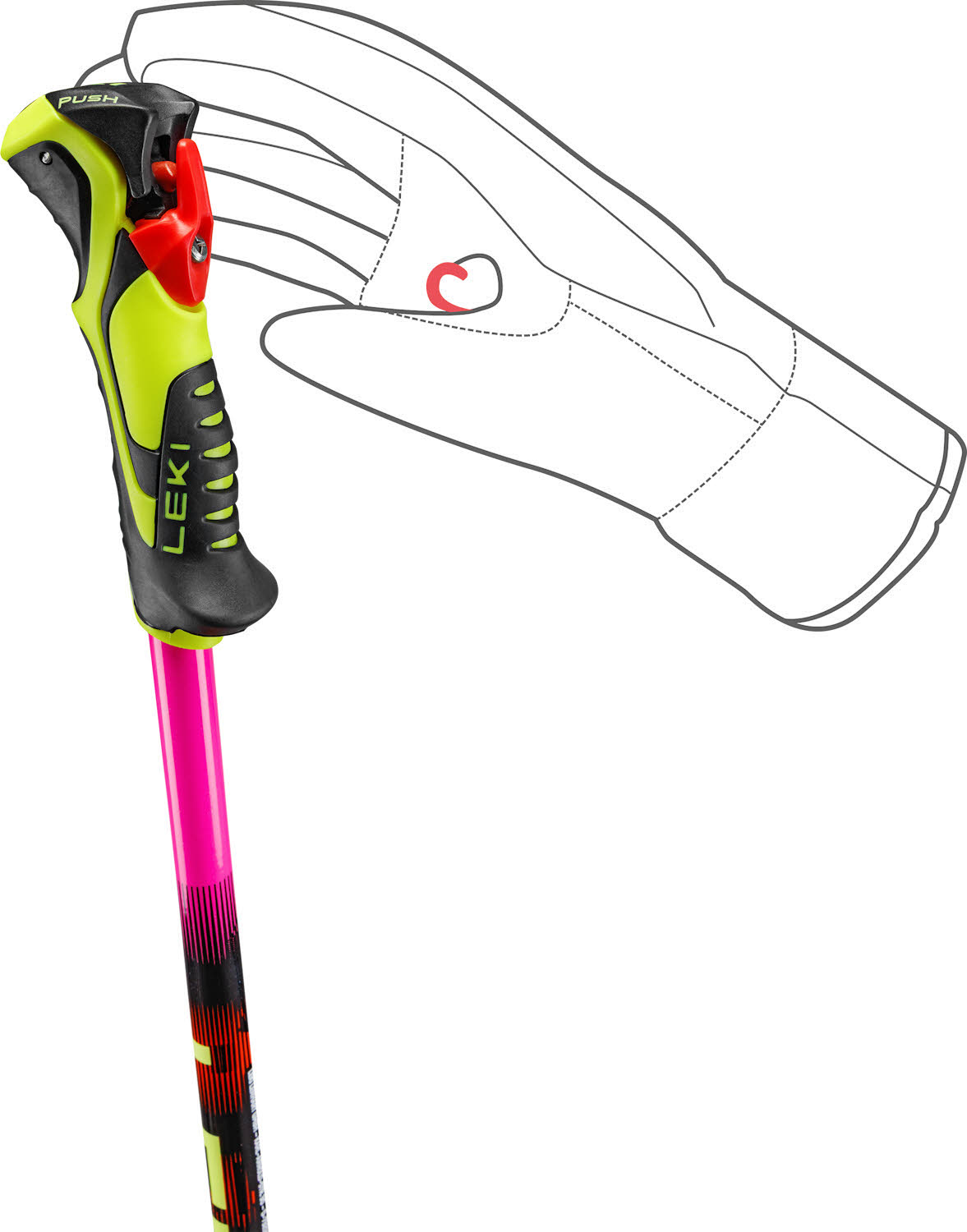 Leki WCR Evo Lite SL TR Kinder Skistöcke Ski Poles pink/orange